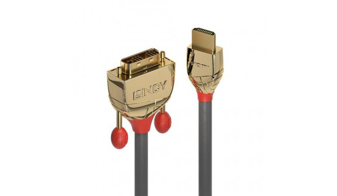 Lindy 3m HDMI to DVI-D Cable, Gold Line