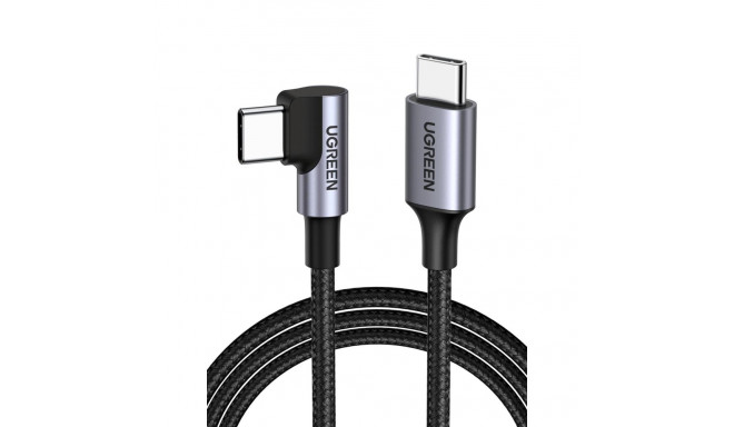 UGREEN USB-C–USB2.0-C nurga all ümmargune kaabel 1m hall must
