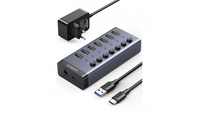 UGREEN USB-C–7-portiline USB-A 3.0 jaotur DC 12V EU