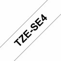Lamineeritud Lint Sildimasinatele Brother TZE-SE4 Must/Valge 18mm Kaitseteip
