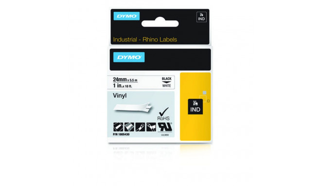 Lamineeritud Lint Sildimasinatele Dymo 1805430 Mitmevärviline Must/Valge 24 mm
