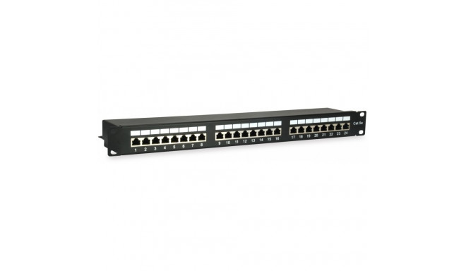 "Equip Patchpanel 24x RJ45 Cat5e 19"" FTP 1HE schwarz"