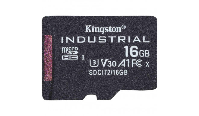 "CARD 16GB KINGSTON microHC Industrial C10 A1 pSLC Card Single Pack w/o Adapter"