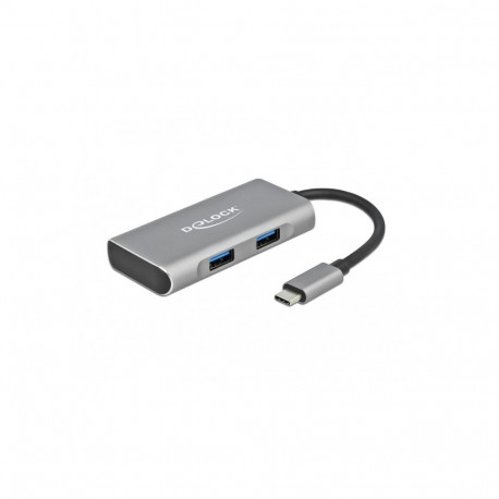 "DELOCK Externer USB 3.2 Gen 2 USB Type-C Hub mit 2 x USB Typ-A und 2 x USB Type-C"