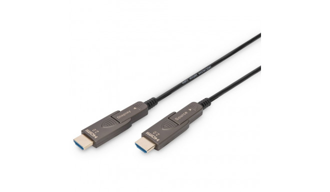 "DIGITUS HDMI AOC Hybrid Glasfaserkabel 4K abnehmbar 15m schw"