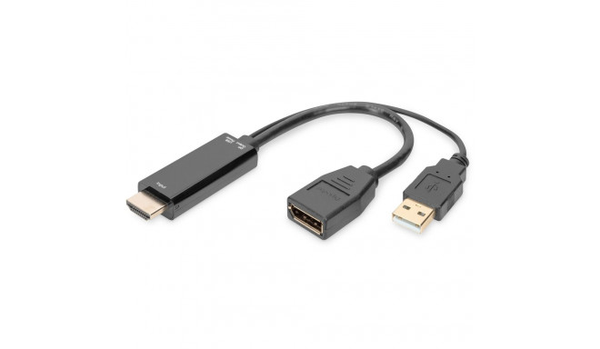 "DIGITUS 4K HDMI Adapter - HDMI auf DisplayPort 0,2m schwarz"
