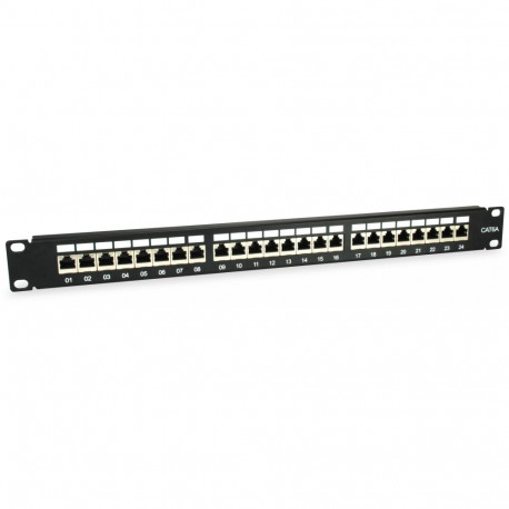 "Equip Patchpanel 24x RJ45 Cat6A 19"" FTP 1HE ISO/IEC schwarz"