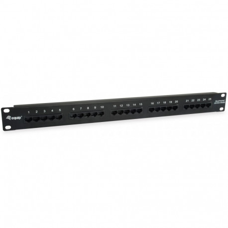 "Equip Patchpanel 25x RJ45 Cat3 19"" UTP 1HE ISDN schwarz"
