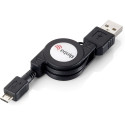"Equip Kabel USB-A 2.0 -> micro B St/St 1.00m aufrollbar sw Polybeutel"