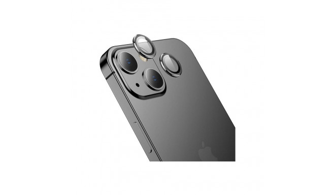 Kaamera kaitseklaas Hoco iPhone 15/15 Plus 3D Eagle, metall, must