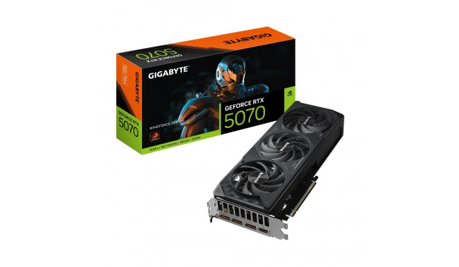 GIGABYTE NVIDIA GeForce RTX 5070 12 GB GDDR7 192-bit PCIE 5.0 16x GPU 2512 MHz kolmekordne ventilaat