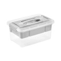 Box with lid and organizer Henri 23x35x17cm 9L light gray|transparent