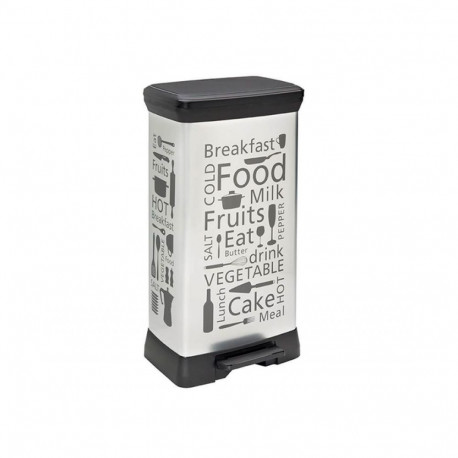 Metallic pedal bucket Deco Bin 50L Kitchen silver