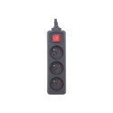 EnerGenie EG-PSU3F-01 UPS toitepistik, 3 FR pistikupesa, 10 A, C14 pistik, 0.6 m kaabel, must | Ener