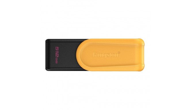KINGSTON 512GB kaasaskantav USB 3.2 Gen 1 DataTraveler Exodia S must/kollane
