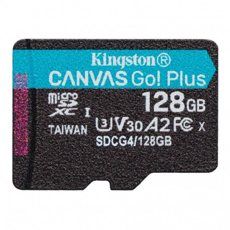 KINGSTON 128GB microSDXC Canvas Go Plus Gen4 200R A2 U3 Single Pack w/o ADP