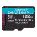 KINGSTON 128GB microSDXC Canvas Go Plus Gen4 200R A2 U3 Single Pack w/o ADP