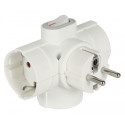 Electraline 55090 Adapter with switch 3x / 16A / 250V