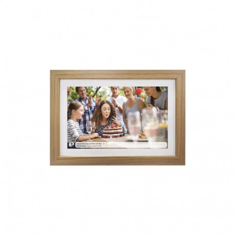 Denver photo frame with FRAMEO 10.1" 16GB light wood