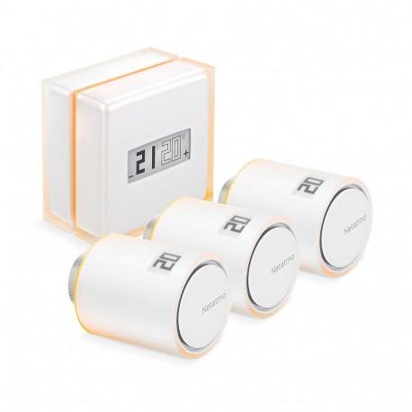 Netatmo komplekt: nutikas termostaat + 3 lisaks nutikat radiaatoriklappi