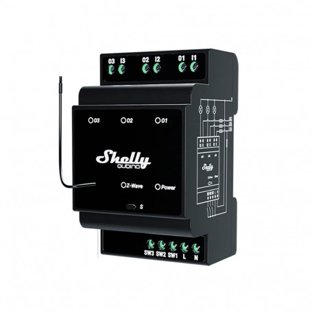 Shelly Qubino Wave Pro 3 Z-Wave 3 channel DIN rail relay