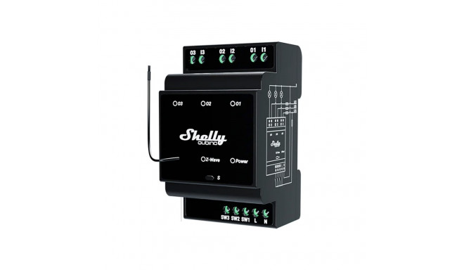 Shelly Qubino Wave Pro 3 Z-Wave 3 channel DIN rail relay