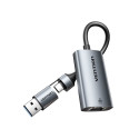 Adapter Vention USB-A + USB-C do Gigabit Ethernet 0.15m
