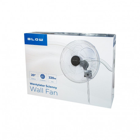 44-659# Wentylator ścienny 50cm 220w srebrny cyrkulator