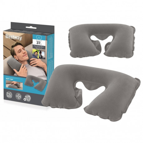 Dmuchana Poduszka Podróżna 46 x 28 cm Rogal Szara Bestway 67006