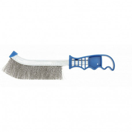 Hogert HT7D750 steel brush, 250mm, 0.3mm, 1 row, plastic handle