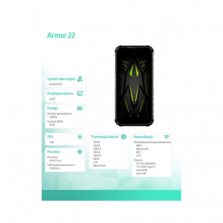 Armor 22 4G 8/256GB IP69K roheline nutitelefon