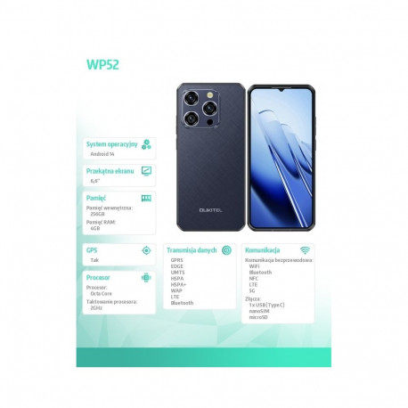 Smartfon WP52 5G 4/256GB IP69K no charge