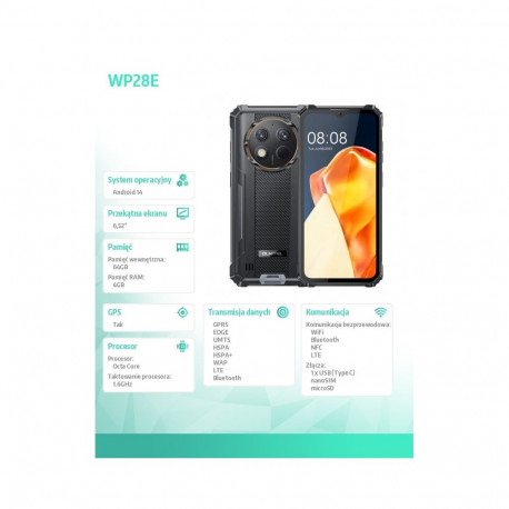 Smartfon WP28E 4G 4/64GB IP69K no charger