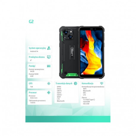 Smartfon G2 4G 4/64GB IP69K no charger green