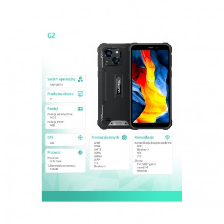 Nutitelefon G2 4G 4/64GB IP69K must, ilma laadijata