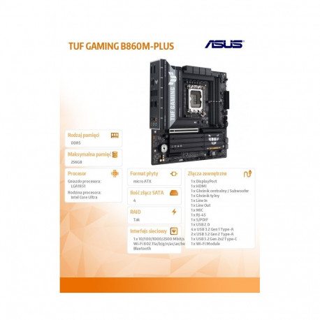 TUF GAMING B860M-PLUS s1851 4DDR5 USBC mATX emaplaat