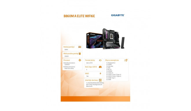 Motherboard B860M A ELITE WIFI6E