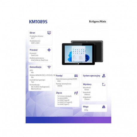2in1 PC Tab Kruger & Mat z EAGLE 1089S