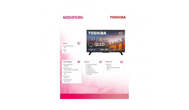 TV LED 40 inch 40QV2F63DG