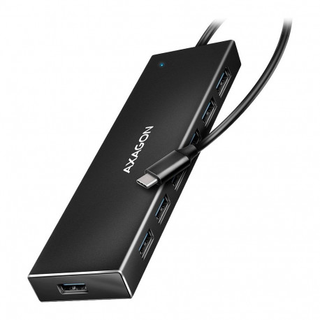 Axagon Seven-port USB 3.2 Gen 1 hub with charging support. Connector for external power supply. USB-