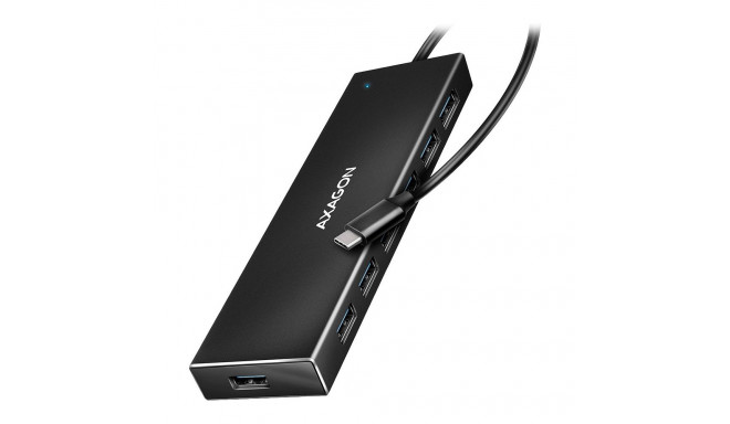 Axagon Seven-port USB 3.2 Gen 1 hub with charging support. Connector for external power supply. USB-