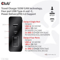 "Club3D Ladegerät 3xUSB Typ C. 1xUSB Typ A. PD 132W. GaN retail"