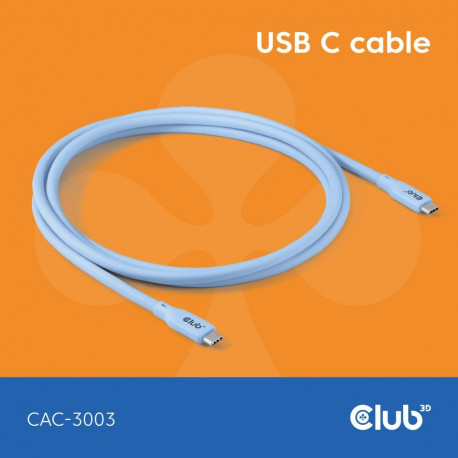 "Club3D Lifestyle USB-C Kabel PD 240W.20Gbps 2m blau St/St"