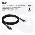 "Club3D Kabel USB 4 Typ C PD 240W / 8K / 40Gbps 2m St/St"