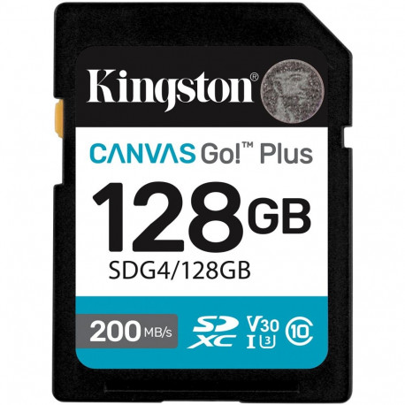 "CARD KINGSTON 128GB XC Canvas Go Plus Gen4 200MB/s C10 UHS-I U3 V30"