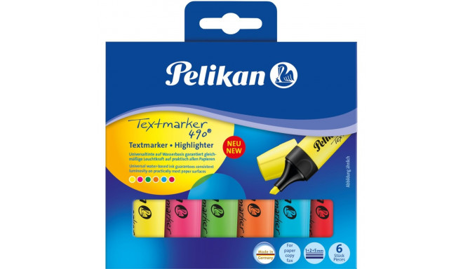 "Pelikan Textmarker 490/6 Sort. 6 ST im Karton-Etui"