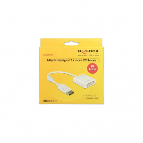 "Adapter DisplayPort 1.2 Stecker > DVI Buchse 4K Aktiv weiß"