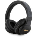 Guess Leather Tone On Tone Script Bluetooth 4G Over-Ear Headphones - Black