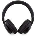 Guess Leather Tone On Tone Script Bluetooth 4G Over-Ear Headphones - Black
