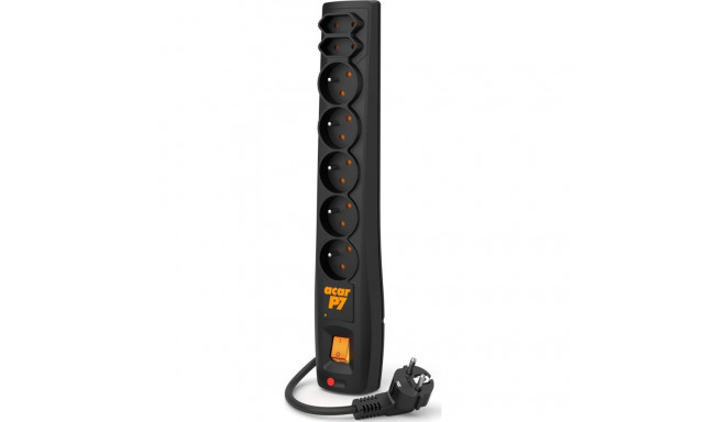 Acar P7 surge protection power strip, 7 sockets, 5 m, black (W0116)